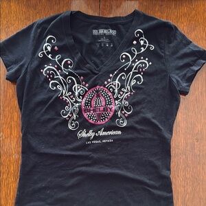 Shelby Black Fitted T-Shirt with Embellishments Women’s Sz L